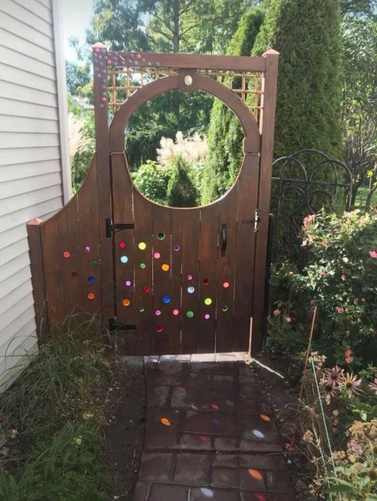 Whimsical Stained Glass Garden Gate