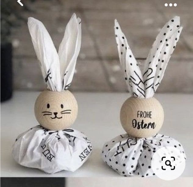 Wooden Bunny and Paper Crafts