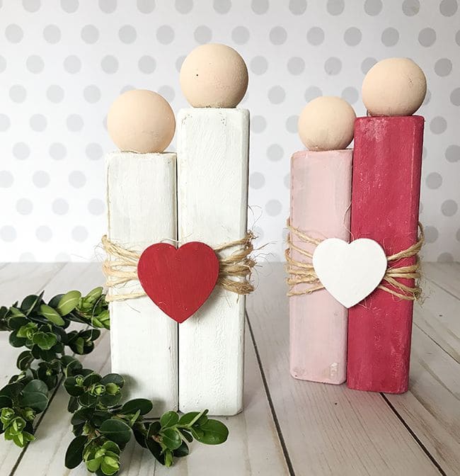 Wooden Couple Blocks Valentine Craft