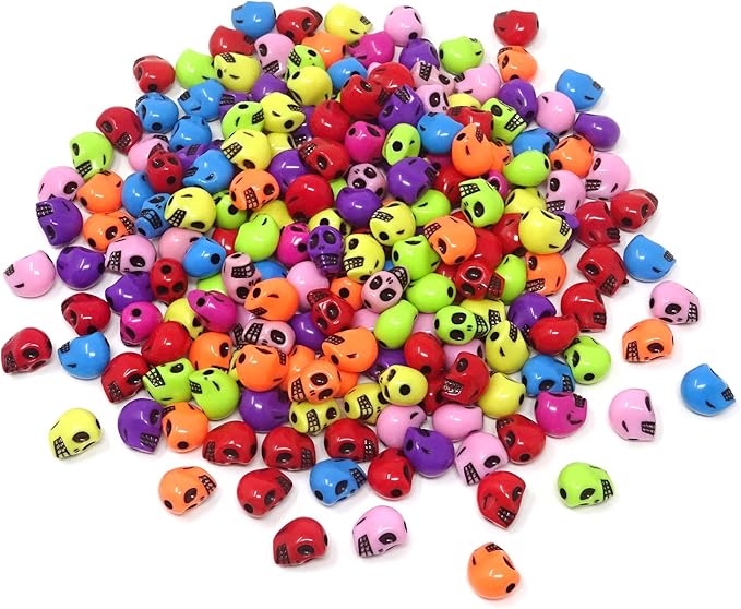 Shop mini colorful skull beads