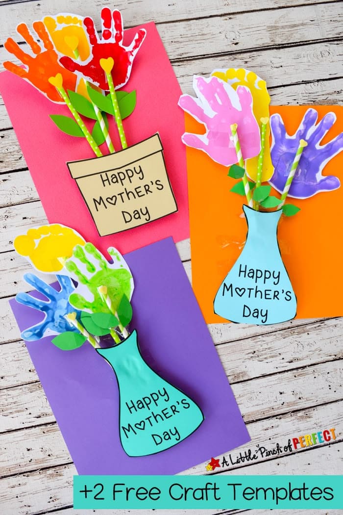 Colorful Handprint Bouquet Keepsake for Mom