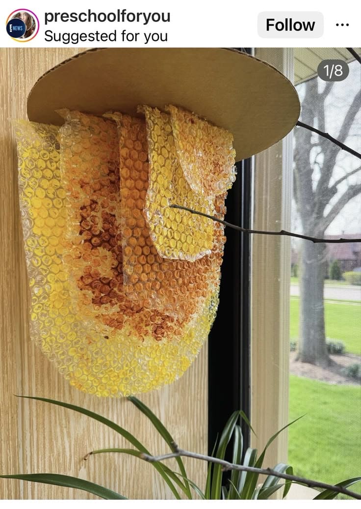Gleaming Bubble Wrap Beehive Wall Art