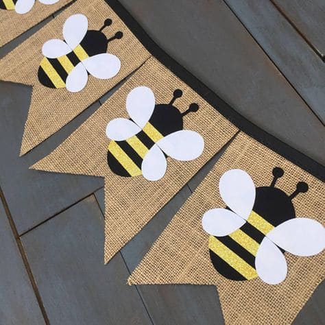Rustic Burlap Bee Banner Delight