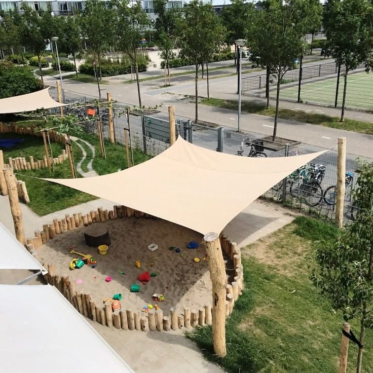 Shaded Log Sandbox Retreat