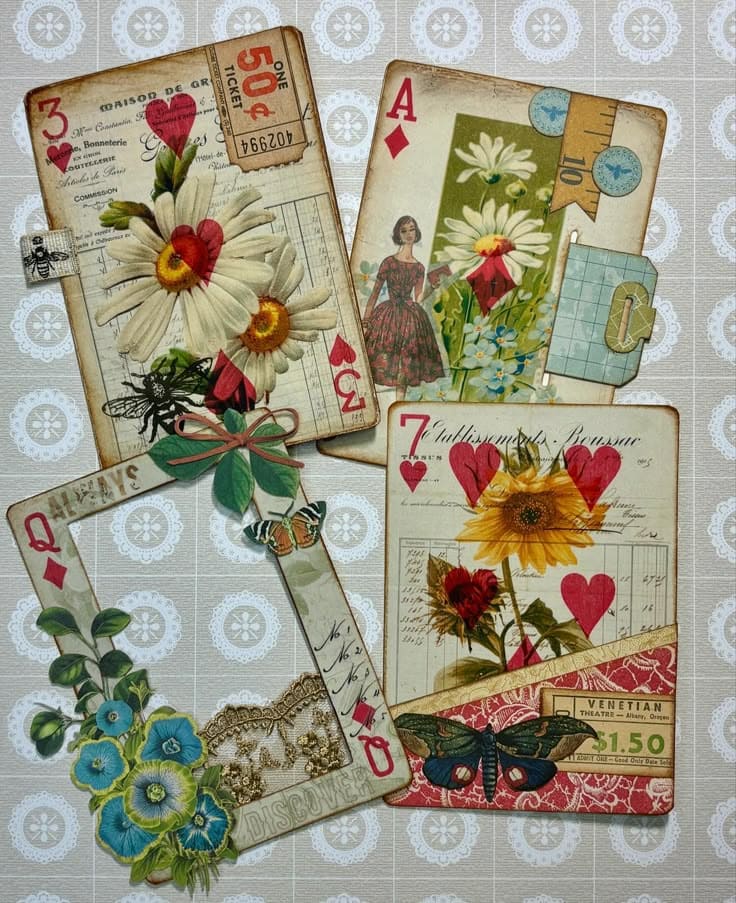 Vibrant Floral Card Art Collection