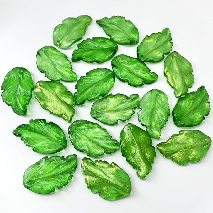 Shop green leaf beads