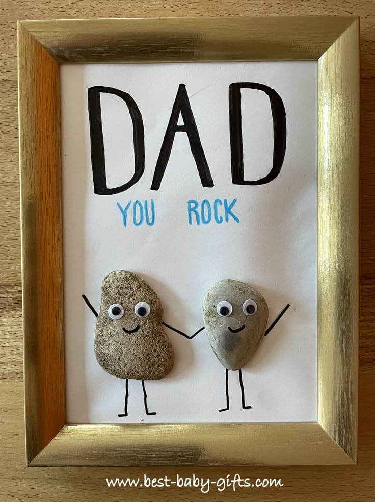 Dad You Rock Pebble Frame Gift