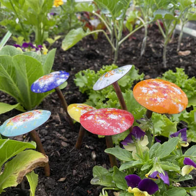 Forged Copper Spoon Mushrooms
