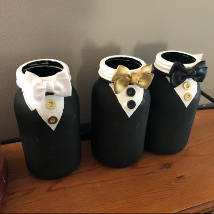 Tuxedo Mason Jars for Fathers Day
