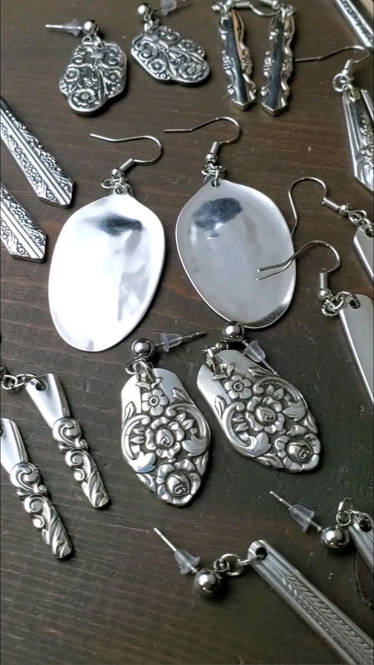DIY Vintage Spoon And Fork Earrings