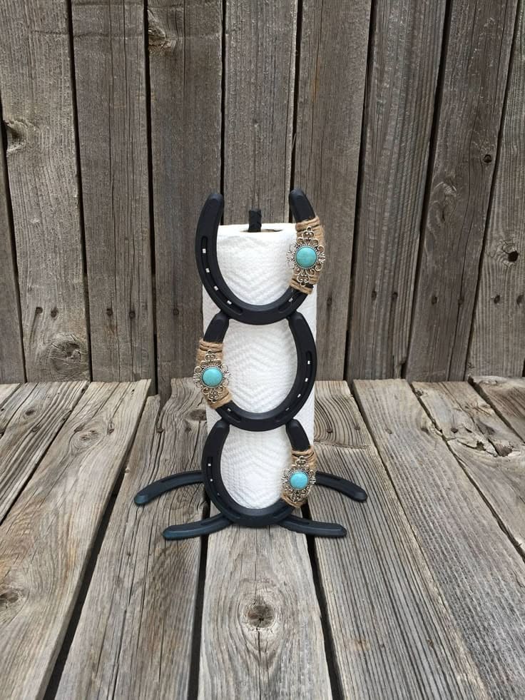 Rustic Horseshoe Paper Towel Holder