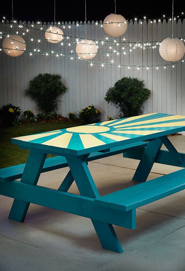 Sunny Day Painted Picnic Table