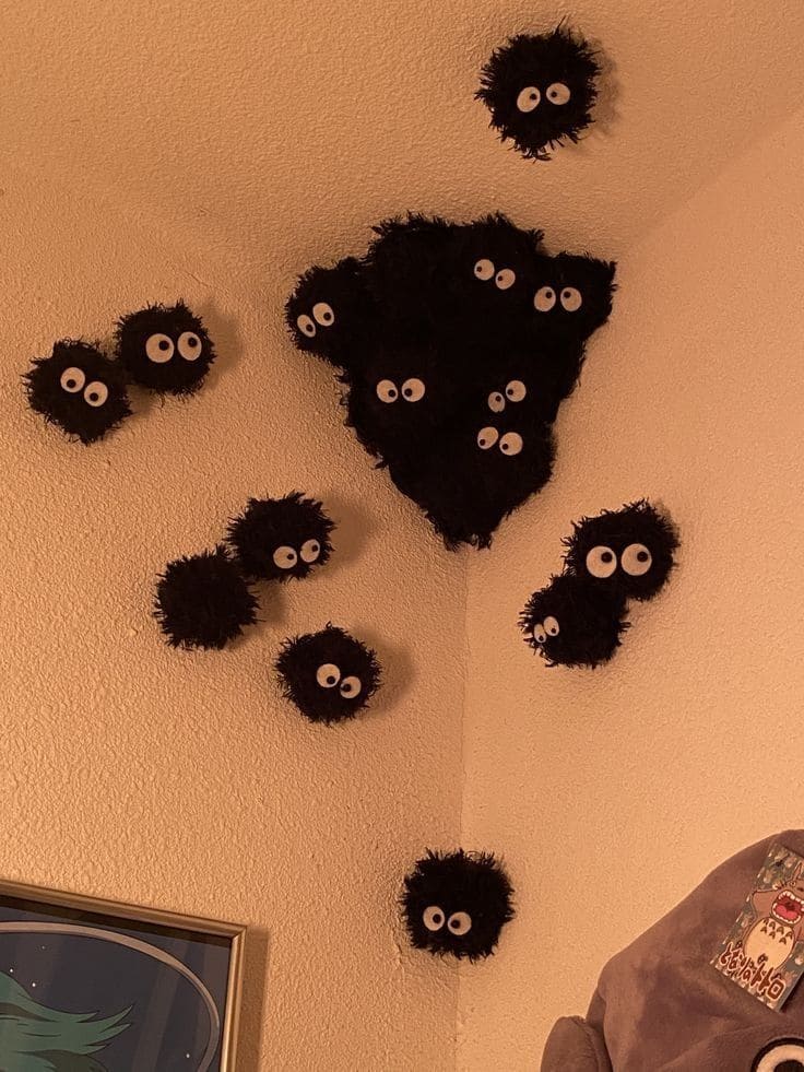 Fuzzy Soot Sprite Wall Swarm