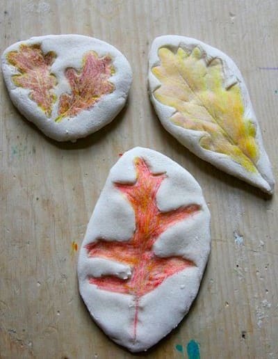 Autumn Leaf Prints in Salt Dough Keepsakes