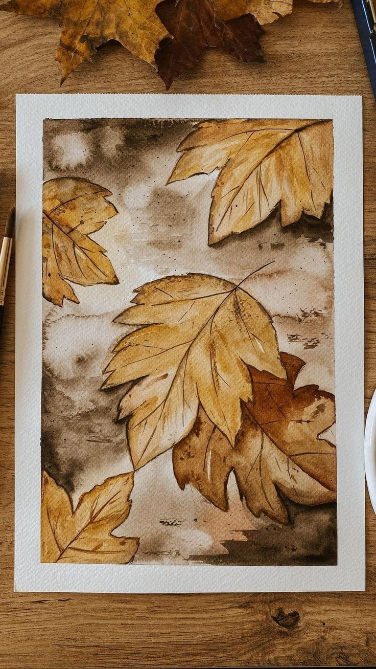 Autumn Watercolor Leaf Illustration