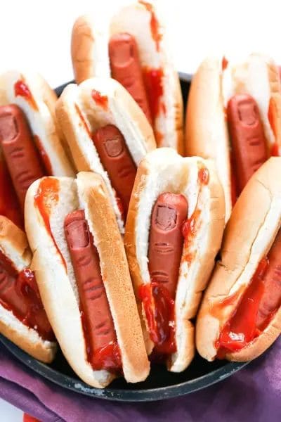 Bloody Severed Finger Hot Dogs