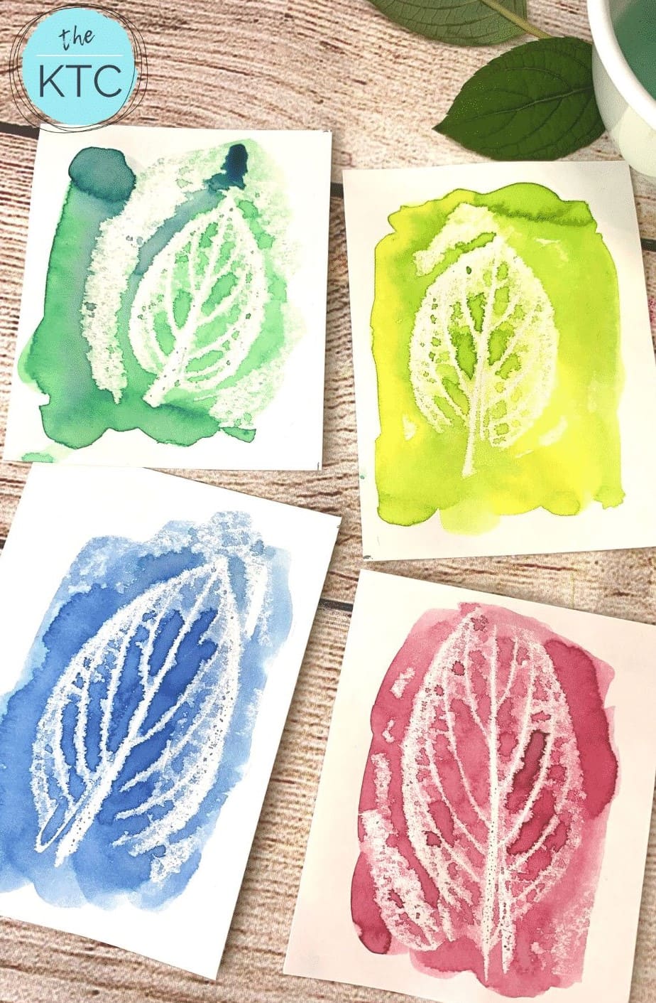 Crayon-Resist Leaf Prints with Watercolor