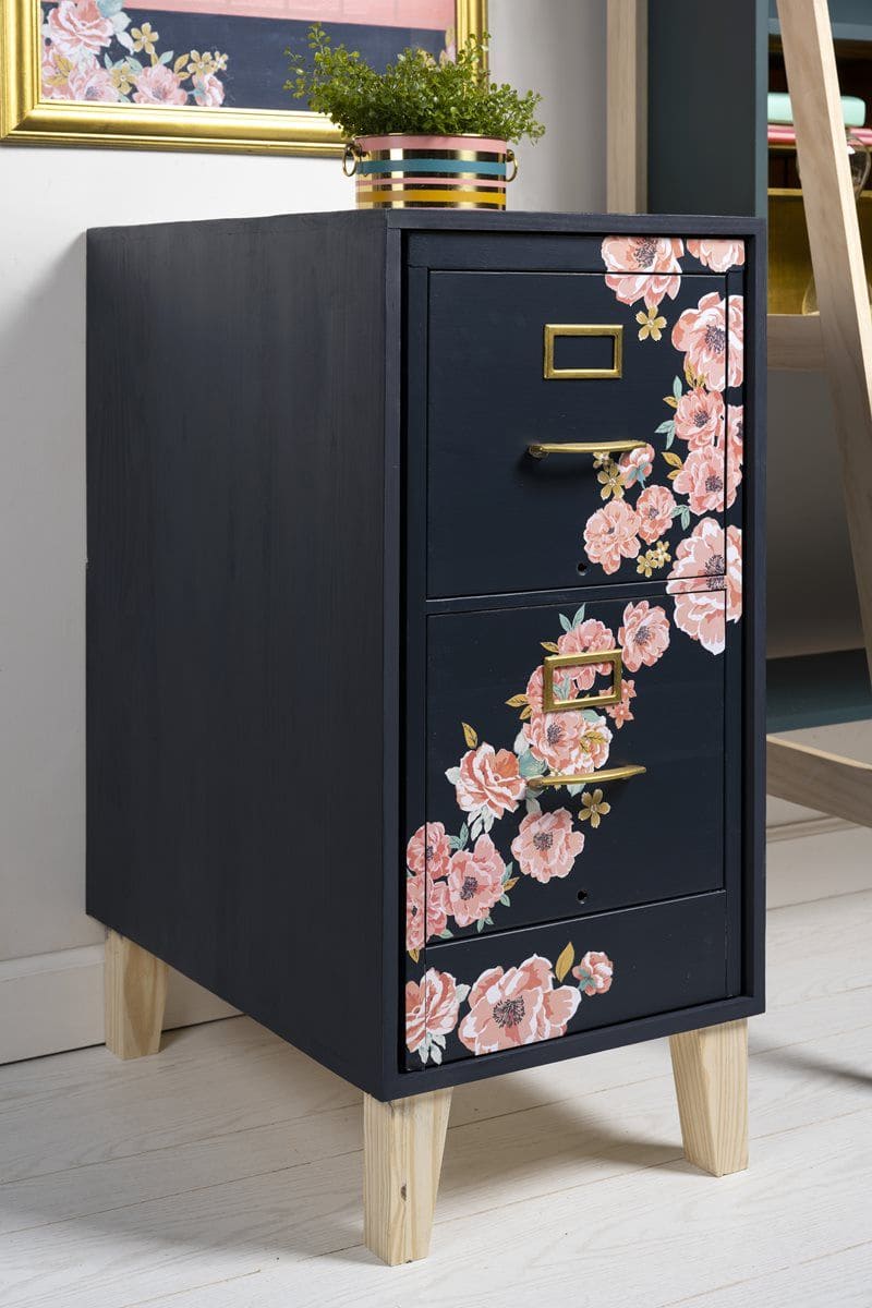 Floral Filing Cabinet Makeover