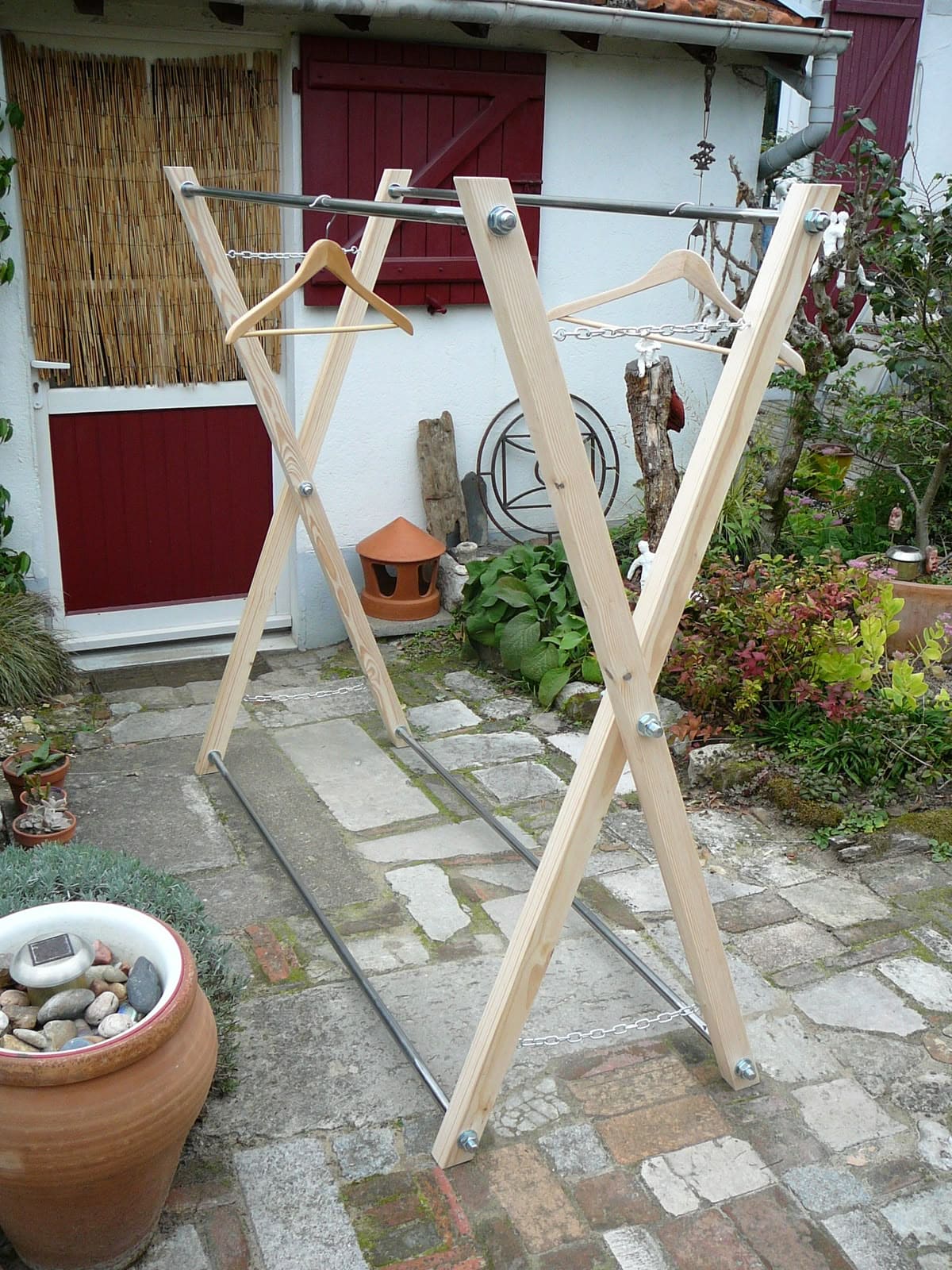 Foldable X-Frame Wooden Drying Rack