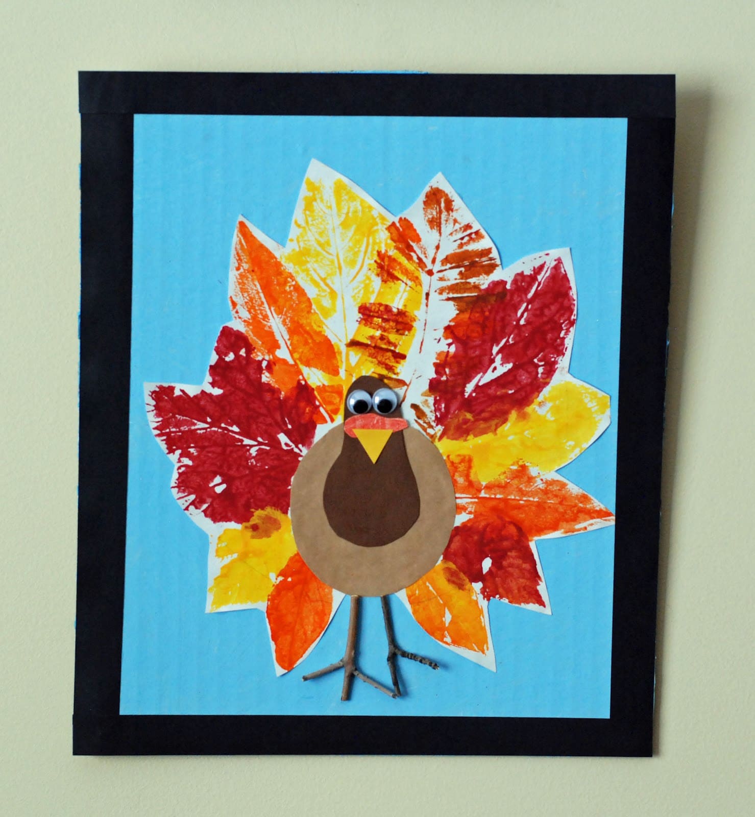 Framed Leaf Print Turkey Wall Art
