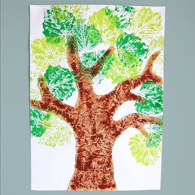 Leaf Print Tree Art for Seasonal Displays