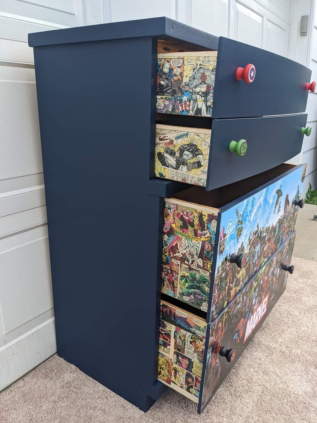 Marvel Comic Book Dresser Makeover