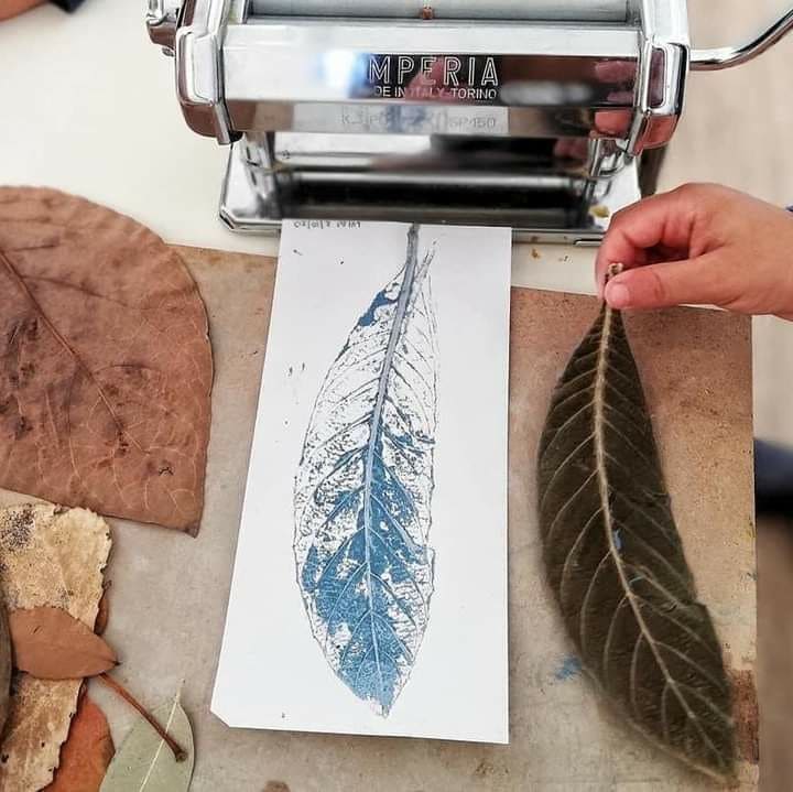 Pressed Leaf Art with a Pasta Machine