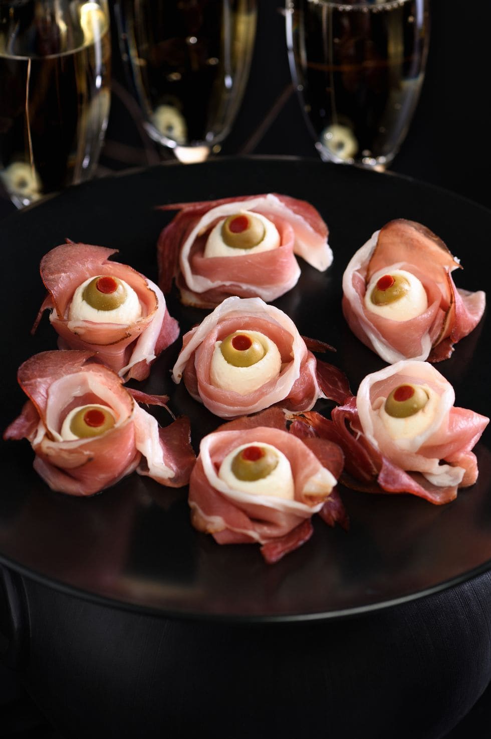 Prosciutto Eyeball Roses