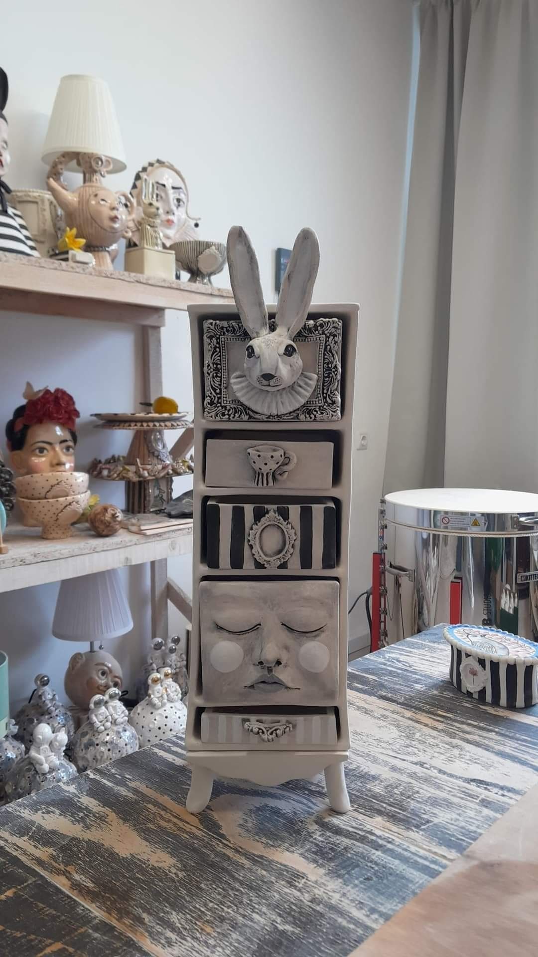 Whimsical Rabbit & Face Drawer Makeover
