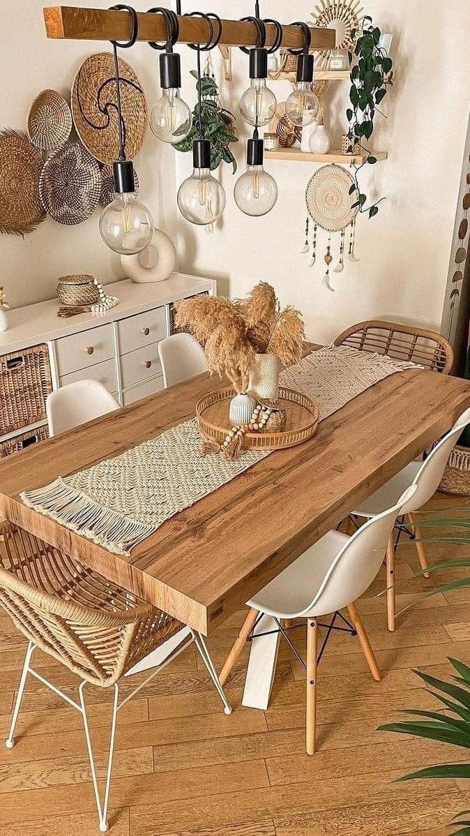 Boho Macrame Charm Table Runner