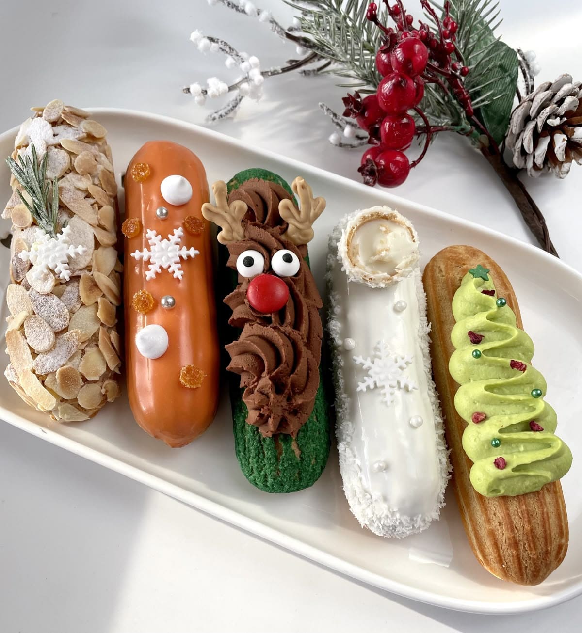 Festive Christmas Eclair Platter