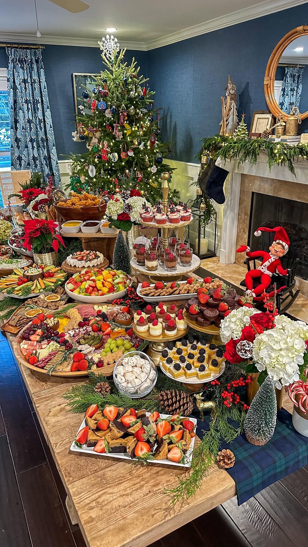 Festive Feast by the Christmas Tree