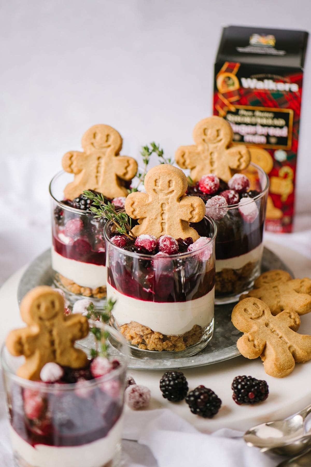 Gingerbread Berry Cheesecake Cups