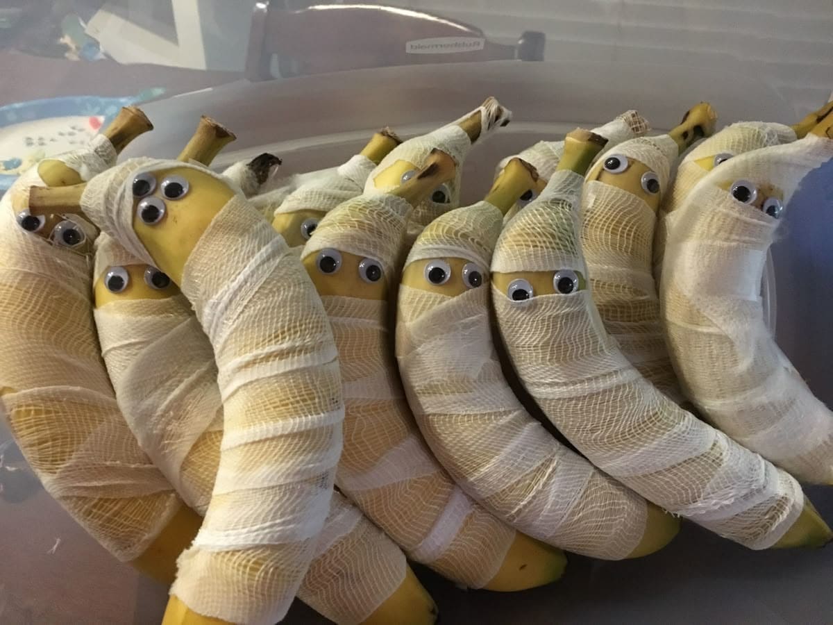 Googly-Eyed Banana Mummies