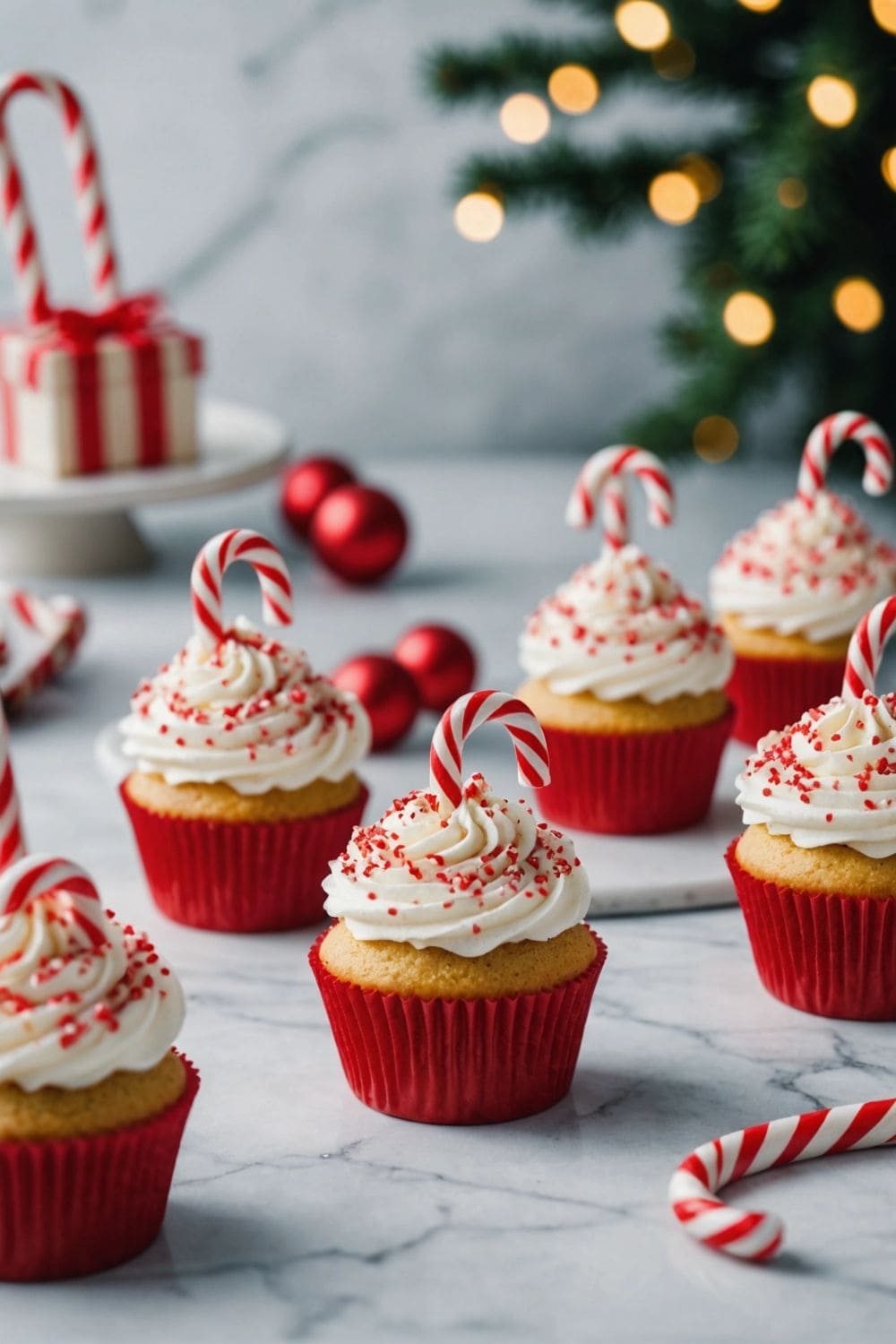 Peppermint Candy Cane Cupcakes