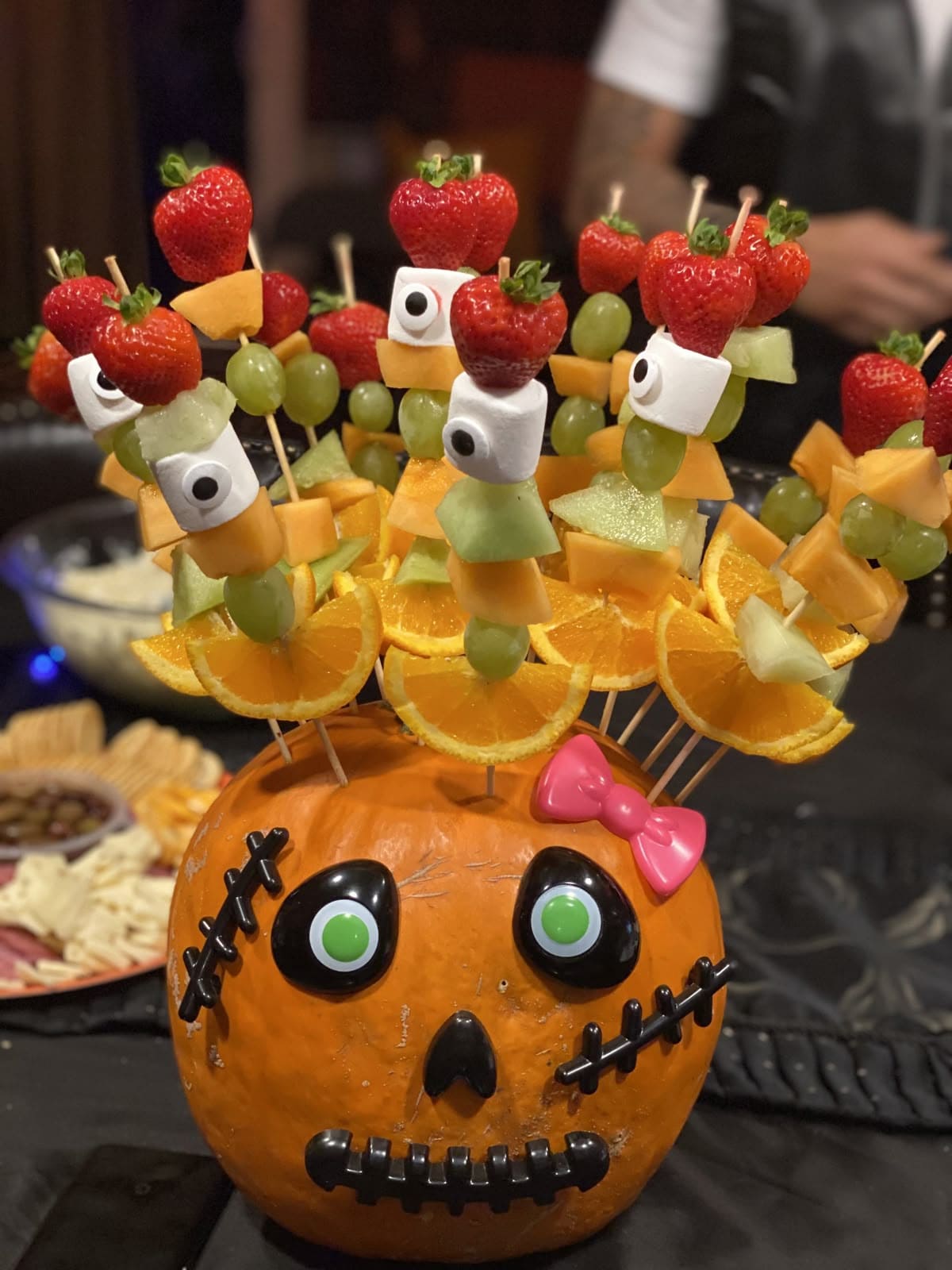 Pumpkin Monster Fruit Skewers