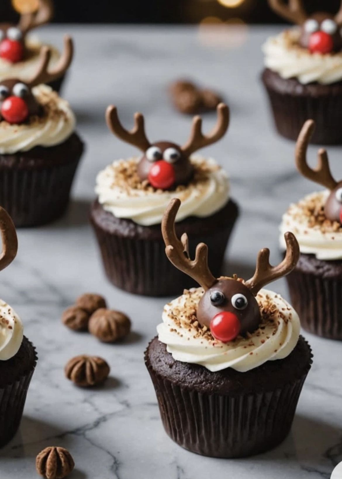 Rudolphs Chocolate Reindeer Cupcakes