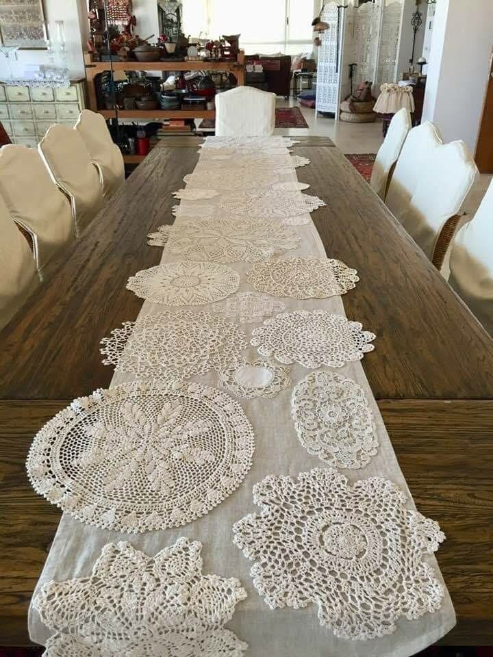 Vintage Doily Patchwork Runner