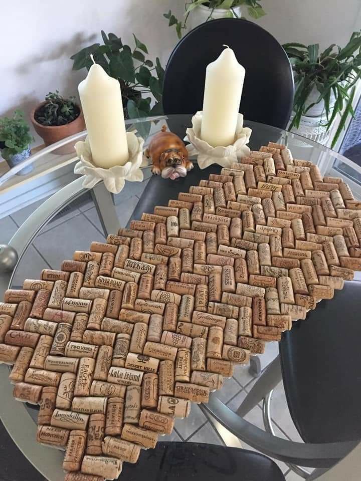 Wine Cork Table Runner Masterpiece