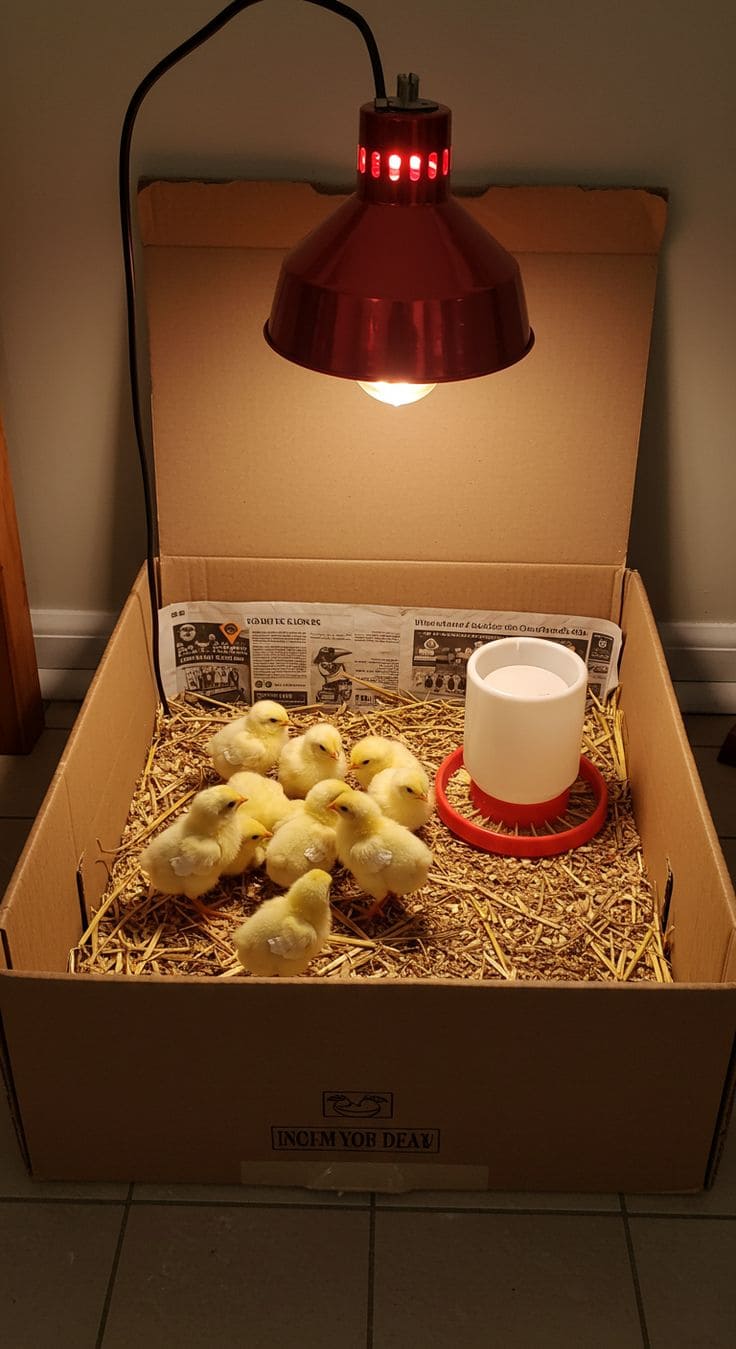 Cardboard Box Chick Brooder