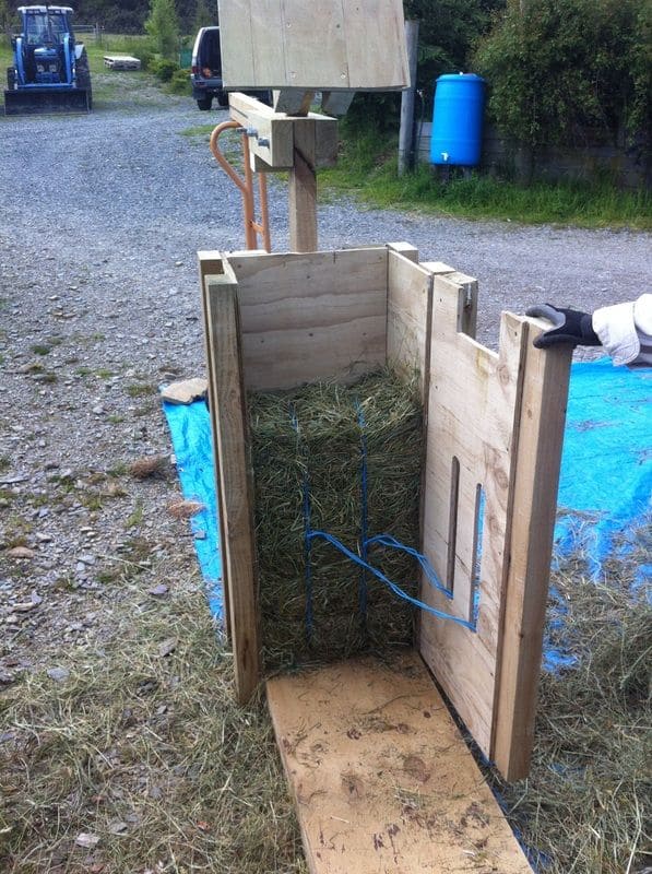 DIY Wooden Hay Bale Press