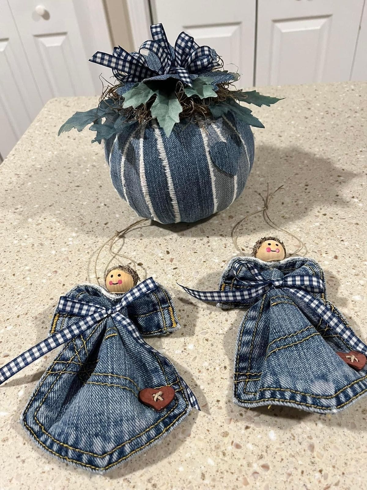 Denim Angels and Pumpkin Holiday Set