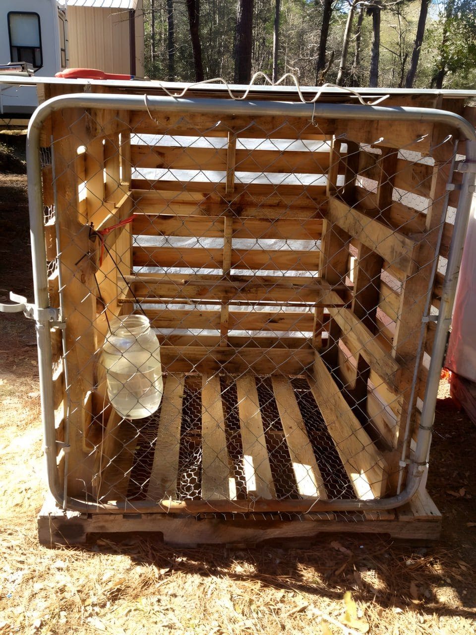 Pallet Frame Chicken Brooder