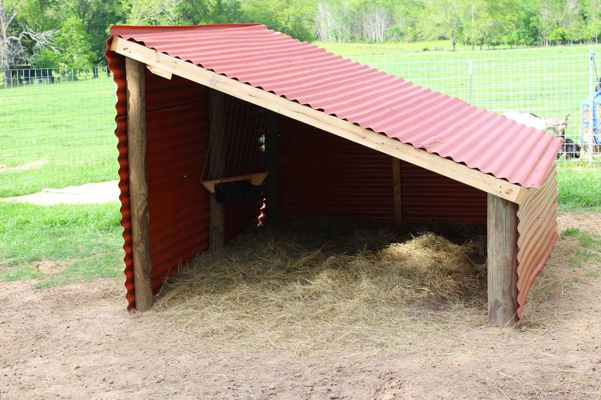 Simple Slanted-Roof Goat Shelter