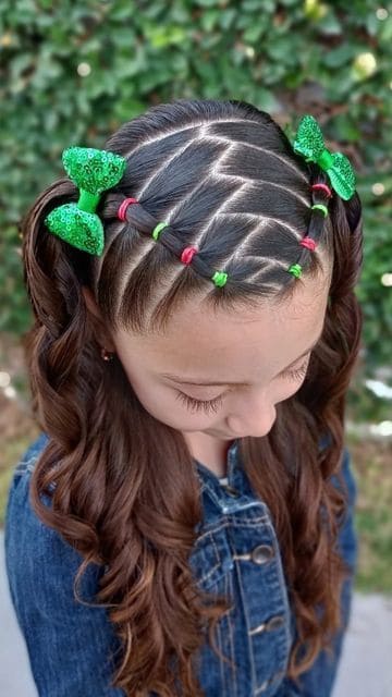 Candy Cane Ribbon Braids