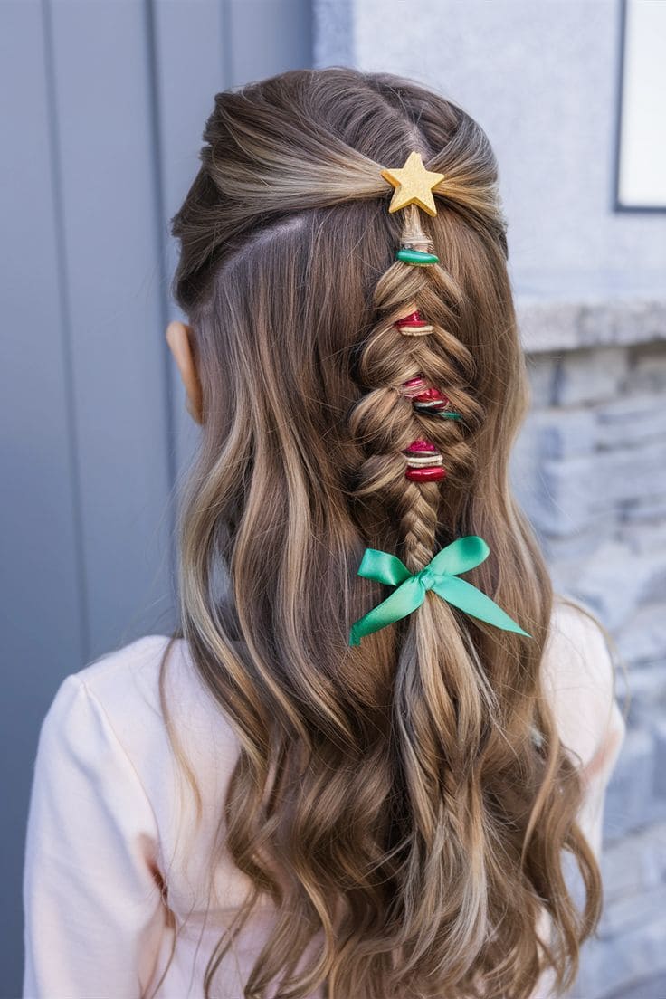 Christmas Tree Braid Hairstyle