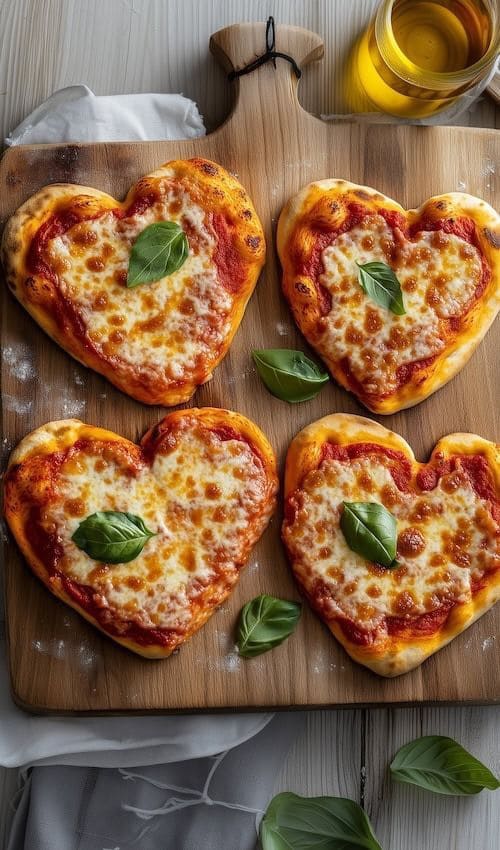 Heart-Shaped Mini Pizzas