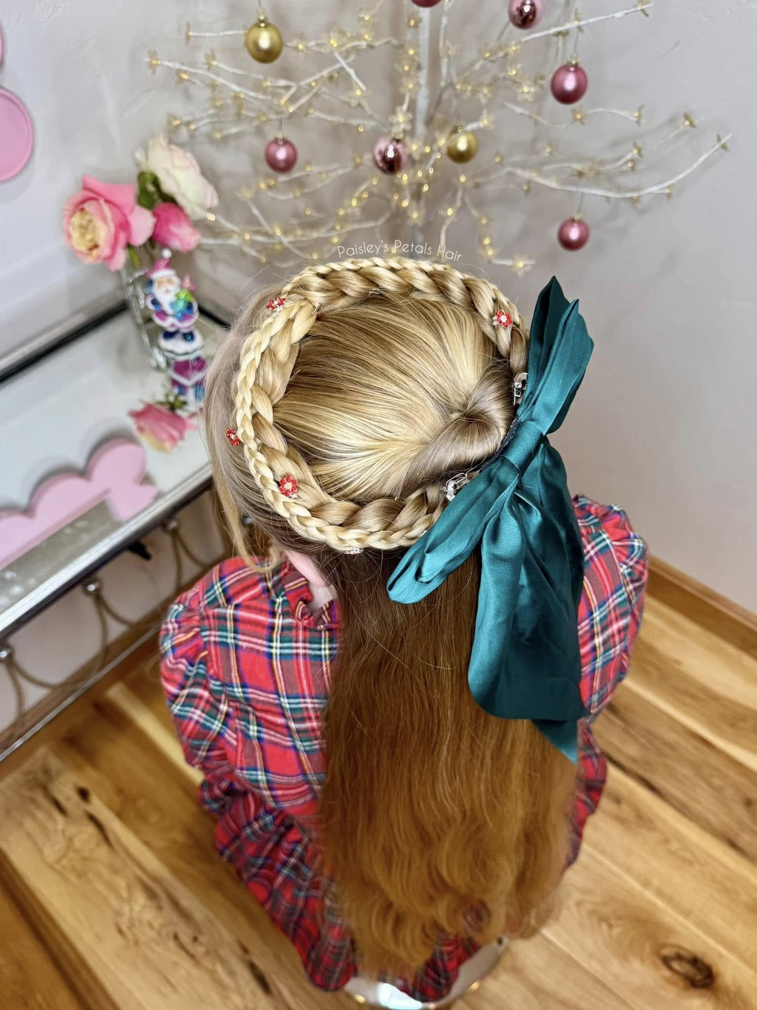 Holiday Halo Braid with Satin Bow
