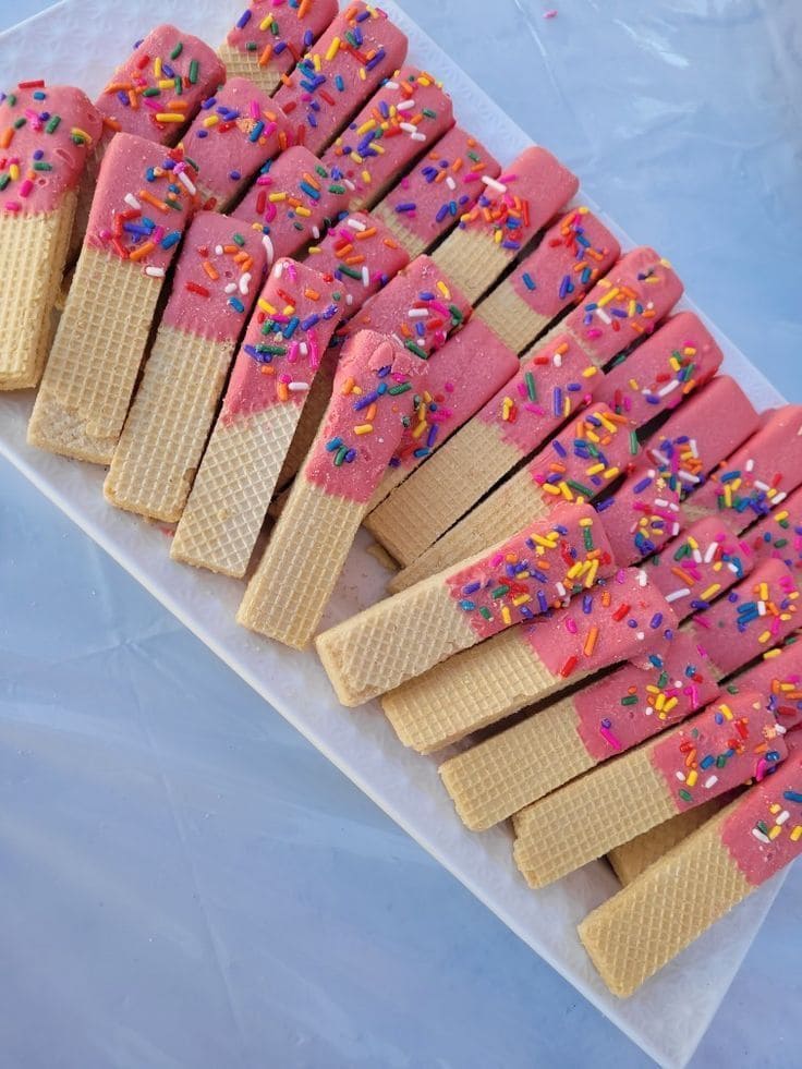 Pink Sprinkle Wafer Dips
