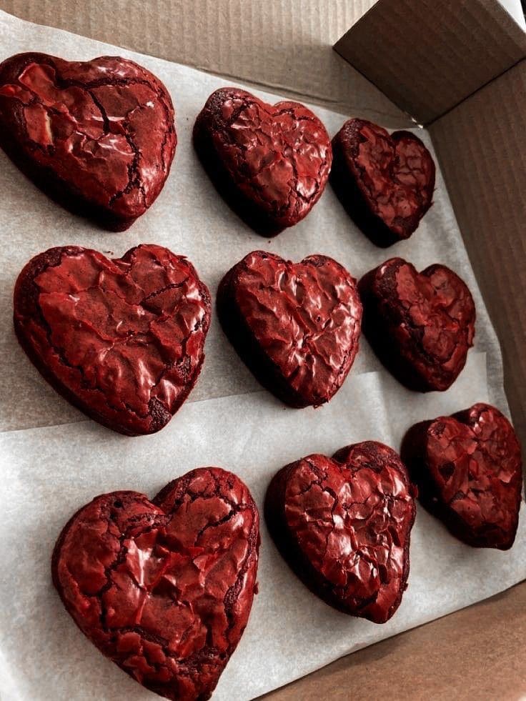 Red Velvet Heart Brownies